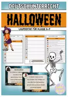 Vorschau - Arbeitsblätter - Laufdiktat Halloween (Deutsch, Klasse 6-7) - Deckblatt