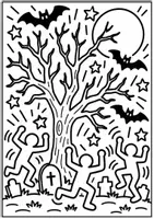Vorschau - Mal- und Bastelvorlagen - Halloween Ausmalbilder Klasse 1 Klasse 2 Klasse 3 Klasse 4 | Keith Haring | Vertretungsstunde Kunst - Seite 3