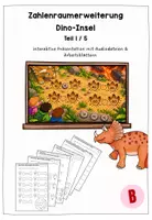 Vorschau - Arbeitsblätter - Zahlenraumerweiterung Dinoinsel - interaktive Präsentation - Deckblatt