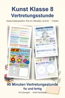 Vorschau - Arbeitsblätter - Kunst Klasse 8 Vertretungsstunde - Zweipunktperspektive, Pop Art, Mandala und Land Art - Deckblatt