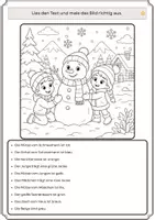Vorschau - Arbeitsblätter - Lesen und Malen: Winter | DaZ | Deutsch | Anfangsunterricht (3 Niveaustufen) - Seite 3