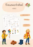 Vorschau - Arbeitsblätter - Kreuzworträtsel Herbst | differenziert | 2 Rätsel mit je 3 Stufen - Deckblatt