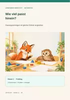 Vorschau - Arbeitsblätter - Wie viel passt hinein? | Klasse 1 - Deckblatt