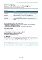 Vorschau - Arbeitsblätter - Klassenarbeit Stellungnahme Hausaufgaben Klasse 9 - Deckblatt