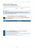 Vorschau - Arbeitsblätter - Klassenarbeit Stellungnahme Hausaufgaben Klasse 9 - Seite 1