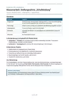 Vorschau - Arbeitsblätter - Klassenarbeit Stellungnahme Schulkleidung Klasse 9 - Deckblatt
