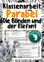 Vorschau - Klassenarbeiten - Klassenarbeit Parabelanalyse - „Die Blinden und der Elefant“ 🐘 – mit Erwartungshorizont (2 Varianten) - Deckblatt