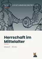 Vorschau - Arbeitsblätter - Test / Leistungskontrolle: Herrschaft im Mittelalter - Deckblatt