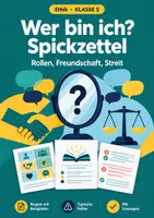 Vorschau - Arbeitsblätter - Wer bin ich Spickzettel Ethik Klasse 5 - Deckblatt