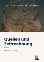 Vorschau - Arbeitsblätter - Test / Leistungskontrolle: Quellen/Spuren der Vergangenheit & Zeitrechnung - Deckblatt