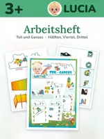 Vorschau - Arbeitsblätter - Teil-Ganzes-Beziehung ab 3 Jahren – Hälften, Viertel und Drittel | Schneiden und Kleben | Kita und Vorschule - Deckblatt