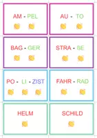 Vorschau - Spiele - Silbentrennung Lernkarten mit Klatschsymbolen - Seite 1