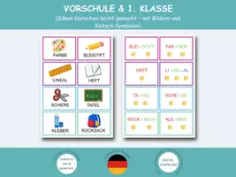 Vorschau - Spiele - Silbentrennung Lernkarten mit Klatschsymbolen - Deckblatt
