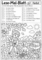 Vorschau - Arbeitsblätter - Lese-Mal-Blätter Herbst für die 2. Klasse - Seite 1
