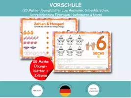 Vorschau - Arbeitsblätter - 24 Arbeitsblätter - Mathe Zahlen & Mengen-Lernen Halloween - Deckblatt