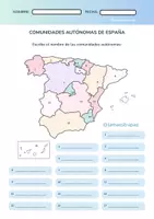 Vista previa - Hojas de trabajo - Viaje por España 🇪🇸 Hoja de trabajo - Comunidades Autonómicas - página 1