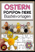Vorschau - Mal- und Bastelvorlagen - OSTERN - Pompon-Tiere (Bastelvorlagen + Anleitung) - Deckblatt
