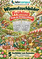 Vorschau - Spiele - Frühlings-Wimmelsuchbilder – Suchen, Entdecken und Ausmalen - Deckblatt