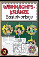 Vorschau - Mal- und Bastelvorlagen - Weihnachten – Weihnachtskranz basteln | Bastelvorlagen und Klassendeko - Deckblatt
