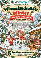 Vorschau - Arbeitsblätter - Winter-Wimmelsuchbilder – Suchen, Entdecken und Ausmalen - Deckblatt