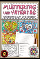 Vorschau - Arbeitsblätter - Grußkarten zum Selbstbasteln - Muttertag / Vatertag - Deckblatt