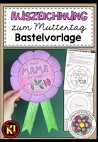 Vorschau - Arbeitsblätter - Muttertag basteln Klasse 2, 3, 4, 5 – Muttertagsgeschenk, Bastelvorlagen, Geschenkideen, Muttertagskarten, Ausmalbilder, Gutscheinheft, Lesezeichen, Kunstunterricht | Materialpaket - Seite 1