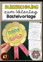 Vorschau - Arbeitsblätter - Vatertag basteln Klasse 1, 2, 3, 4, 5, 6 – Vatertagsgeschenk, Bastelvorlagen, Geschenkideen, Grußkarten, Gutscheinheft, Ausmalbilder, Kunstunterricht | Materialpaket - Seite 1