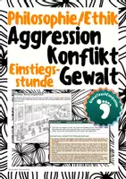Vorschau - Arbeitsblätter - ⚡ Wenn es kracht: Aggression, Konflikt und Gewalt – Suchbild, Sachtext & philosophische Denkimpulse - Deckblatt