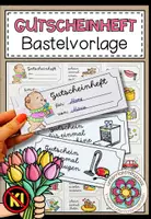 Vorschau - Mal- und Bastelvorlagen - Gutscheinheft - Bastelvorlage (für Muttertag, Vatertag oder andere besondere Anlässe) - Deckblatt