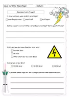 Vorschau - Arbeitsblätter - Quiz zur Blitz-Reportage (mit Lösung) - Deckblatt