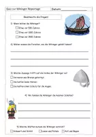 Vorschau - Quiz - Quiz zur Wikinger Reportage (mit Lösung) - Deckblatt