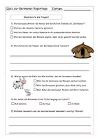 Vorschau - Quiz - Quiz zur "Germanen-Reportage" (mit Lösung) - Deckblatt