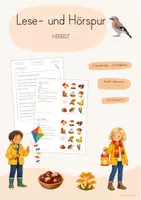 Vorschau - Arbeitsblätter - Lese- und Hörspur Herbst | differenziert | mit Bildkarten - Deckblatt