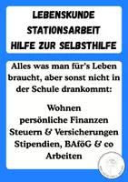 Vorschau - Arbeitsblätter - Lebenskunde Stationsarbeit Hilfe zur Selbsthilfe - Deckblatt