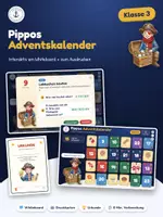 Vorschau - Arbeitsblätter - Pippos Adventskalender Klasse 3 – interaktiv am Whiteboard + Druckkarten | Mathe & Deutsch - Deckblatt