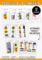 Vista previa - Hojas de trabajo - Simetría - Píxeles - Halloween - Portada