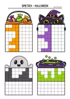 Vista previa - Hojas de trabajo - Simetría - Píxeles - Halloween - página 1