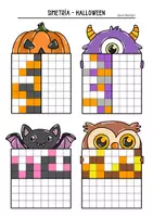 Vista previa - Hojas de trabajo - Simetría - Píxeles - Halloween - página 2
