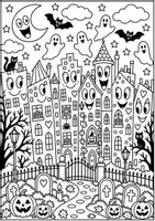 Vorschau - Mal- und Bastelvorlagen - Ausmalbilder Halloween Kunst Vertretungsstunde James Rizzi - Seite 2