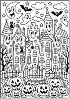Vorschau - Mal- und Bastelvorlagen - Ausmalbilder Halloween Kunst Vertretungsstunde James Rizzi - Seite 3
