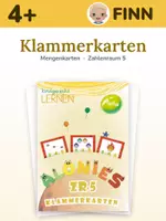 Vorschau - Bildkarten - Mengenkarten Zahlenraum 5 – 27 Klammerkarten ab 4 Jahren | Mengen erfassen, Zahlen zuordnen, Feinmotorik - Deckblatt