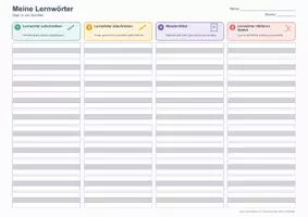 Vorschau - Arbeitsblätter - Lernwörter-Wortschatz-in vier Schritten- DaZ- Deutsch- alle Stufen - Deckblatt