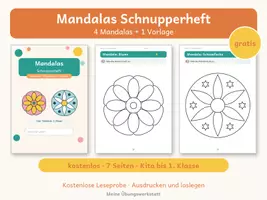 Vorschau - Mal- und Bastelvorlagen - Mandalas Schnupperheft – kostenlos - Deckblatt