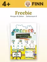 Vorschau - Arbeitsblätter - Mengen & Zahlen Freebie ab 4 Jahren – Zahlenraum 6 | Kindergarten, Vorschule | ohne Lesen lösbar - Deckblatt