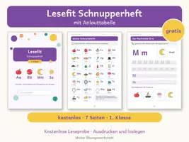 Vorschau - Arbeitsblätter - Lesefit Schnupperheft – Anlauttabelle kostenlos - Deckblatt