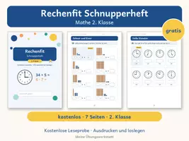 Vorschau - Arbeitsblätter - Kostenloser Rechenfit Schnupperheft – Mathe 2. Klasse - Deckblatt