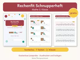 Vorschau - Arbeitsblätter - Rechenfit Schnupperheft – Mathe 3. Klasse kostenlos - Deckblatt