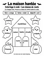 Aperçu - Feuilles d'exercices - Coloriages magiques d'Halloween : les classes de mots, CP-CE1 (10 coloriages) - Page 2