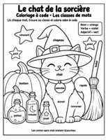 Aperçu - Feuilles d'exercices - Coloriages magiques d'Halloween : les classes de mots, CP-CE1 (10 coloriages) - Page 3
