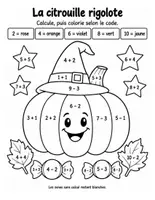 Aperçu - Feuilles d'exercices - Coloriages magiques d'Halloween : mathématiques, 3 cahiers du CP au CM2 (30 coloriages) - Page de couverture